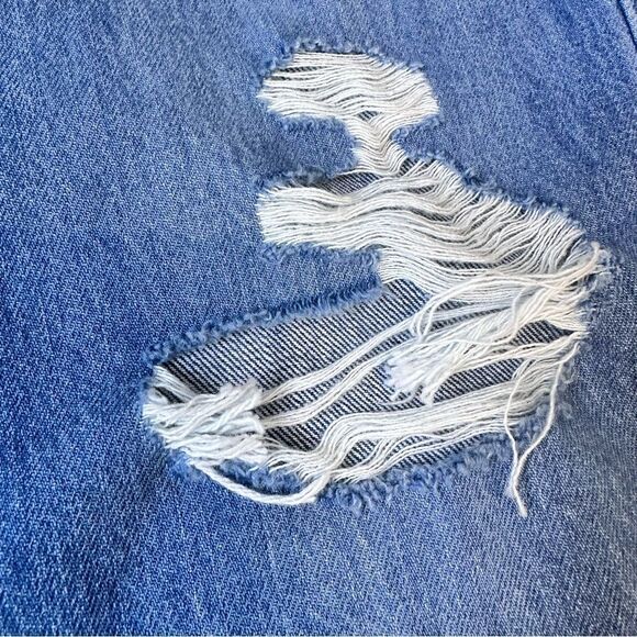 Levi’s Blue High Waisted Straight Distressed Jeans Sz 25 - Picture 8 of 16